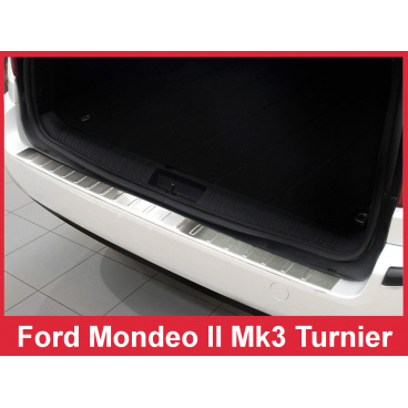 Edelstahlabdeckung - Schwellenschutz für die hintere Stoßstange Ford Mondeo II Mk3 Turnier 2000-07