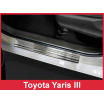 Edelstahl-Abdeckungsset-Heckstoßstangenschutz+Türschwellenschutzleisten Toyota Yaris III 2014-16