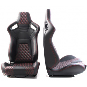 Sportlich verstellbarer Sitz Kunstleder A1 Racing Racer schwarz