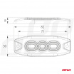 Warnleuchte orange 3x3W LED R65 R10 12/24V IP67