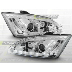FORD FOCUS MK2 2004-08 FRONT CLEAR DAYLIGHT LED CHROME