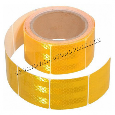 Selbstklebendes Reflexband geteilt 5m x 5cm gelb, weiß, rot (Rolle 5m) Selbstklebendes Reflexband geteilt 5m x 5cm gelb, weiß, rot (Rolle 5m)