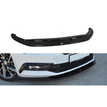 Spoiler unter der vorderen Stoßstange ver.3 für Skoda Superb Mk3, Maxton Design (glänzend schwarzer ABS-Kunststoff)