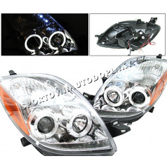Toyota Yaris 06-08 Dual Halo Projektor Chrom – Komplettset bestehend aus 2 Stück