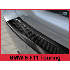 Carbon-Abdeckung – schwarzer Schwellenschutz für die hintere Stoßstange BMW 5 F11 Kombi 2010+