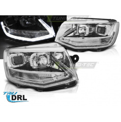 VW T6 15 – klare Frontleuchten, Chrom, LED TRU DRL