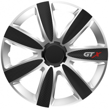 Radkappen GTX CARBON schwarz/silber 14-16" (je 1 Stück)