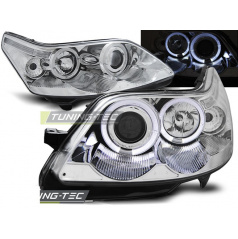 Klare Frontleuchten für Citroen C4 2004–10, Angel Eyes, Chrom