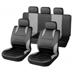 Sitzbezüge-Set Sport grau Airbag (2x Vordersitz und Rücksitze, 5x Kopfstütze)