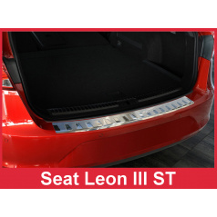 Edelstahlabdeckung - Schwellenschutz für die hintere Stoßstange Seat Leon III 5F ST 2013-16