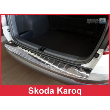 Schutzblech der hinteren Stoßstange Škoda Karoq Edelstahl schwarz glänzend Schutzblech der hinteren Stoßstange Škoda Karoq Edelstahl schwarz glänzend