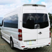Polierter Edelstahlstreifen für hinteres Nummernschild Mercedes Sprinter W906 2006-18, VW Crafter LT3 2006-17