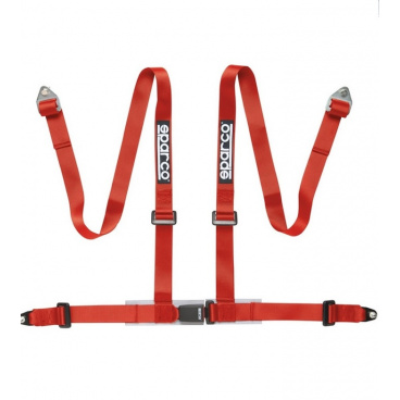 4 - Punkt. Sicherheitsgurt Sparco rot - E-Homologation
