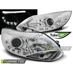 Ford Focus MK3 2011- klare Vorderlichter, Röhrenlichter, Chrom