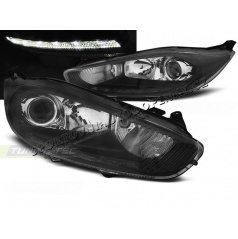 Ford Fiesta MK7 2013- Klare Frontleuchten LED DRL schwarz