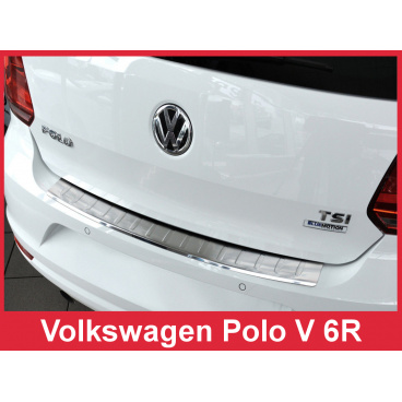Edelstahlabdeckung - Schwellenschutz für die hintere Stoßstange Volkswagen Polo V 6R 2014+