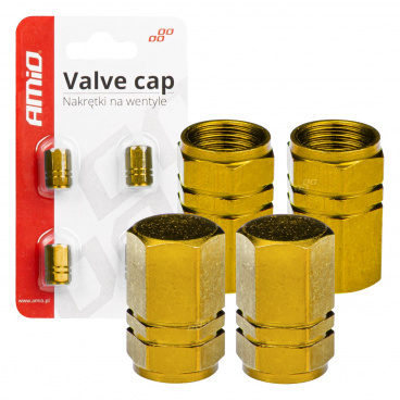 Aluminium Ventilkappen Gelb 4 Stk. AMIO-03633
