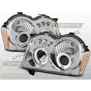CHRYSLER JEEP GRAND CHEROKEE 2005–07 KLARES VORDERE LICHT ANGEL EYES CHROM