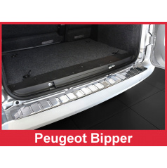 Edelstahlabdeckung - Schwellenschutz für die hintere Stoßstange Peugeot Bipper 2007+