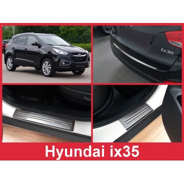Edelstahl-Abdeckungsset-Heckstoßstangenschutz+Türschwellenschutzleisten Hyundai IX35 2010-16