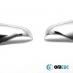 Edelstahl-Spiegelabdeckungen Omtec poliert Dacia Duster 2010-12, Lodgy 2012+, Dokker 2012+