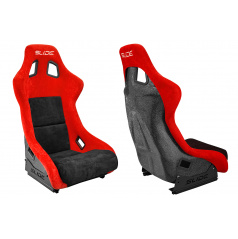 Sportsitz SLIDE KS2 Premium Schwarz & Rot Velours Schwarz Glitzer