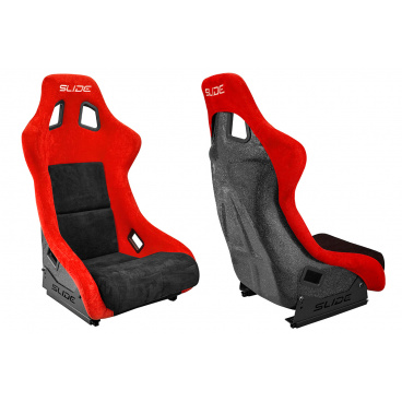 Sportsitz SLIDE KS2 Premium Schwarz & Rot Velours Schwarz Glitzer Sportsitz SLIDE KS2 Premium Schwarz & Rot Velours Schwarz Glitzer
