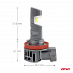 LEDr-Autolampen mit Straßenzulassung R37 E-MARK H11 PnP FAN 18W AMIO-05120