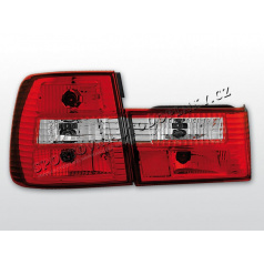 BMW E34 88-95 RÜCKLEUCHTEN KRISTALLROT/WEIß - Limousine