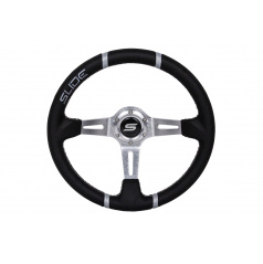 Lenkrad SLIDE 350mm Offset:90mm Leder Silber