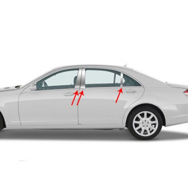 Fenstersäulenabdeckungen aus Edelstahl für Mercedes S W221 2005-13 Fenstersäulenabdeckungen aus Edelstahl für Mercedes S W221 2005-13