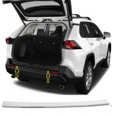 Toyota RAV4 2018–2023 Edelstahl polierte hintere Stoßstangenkantenabdeckung