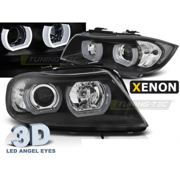 BMW E90/E91 03.2005-08.2008 3D U-Type schwarze HID-Frontscheinwerfer, klar