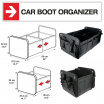 Robuster, vielseitigster Koffer-Organizer, faltbar, 56 x 37 x 32 cm, 62 l