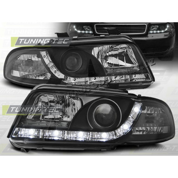 AUDI A4 (B5) 1994–98 FRONT-KLARLEUCHTEN, TAGESLICHT-LED-SCHWARZ AUDI A4 (B5) 1994–98 FRONT-KLARLEUCHTEN, TAGESLICHT-LED-SCHWARZ