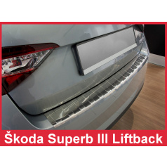 Edelstahlabdeckung - Schwellenschutz für die hintere Stoßstange Škoda Superb III Liftback 2015-18, FL 2019+