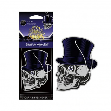 Lufterfrischer AROMA CAR MUERTOS Skull in Hat Black Oud