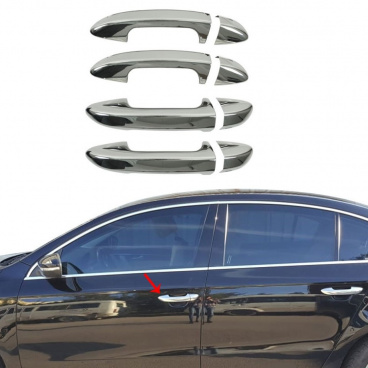 Polierte Kurbelabdeckungen aus Edelstahl OMTEC Škoda Superb II 2009+, Golf, Sharan Polierte Kurbelabdeckungen aus Edelstahl OMTEC Škoda Superb II 2009+, Golf, Sharan