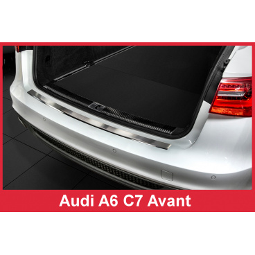 Edelstahlabdeckung - Schwellerschutz für die hintere Stoßstange Audi A6 C7 Combi 2011-16 Edelstahlabdeckung - Schwellerschutz für die hintere Stoßstange Audi A6 C7 Combi 2011-16
