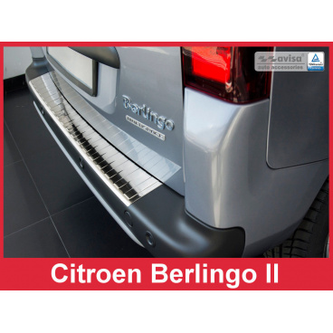 Edelstahlabdeckung - Schwellenschutz für die hintere Stoßstange Citroen Berlingo II 2008-18 Edelstahlabdeckung - Schwellenschutz für die hintere Stoßstange Citroen Berlingo II 2008-18