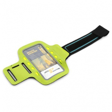 Eleganter, reflektierender Smartphone-Armhalter mit 8 LEDs in Grün