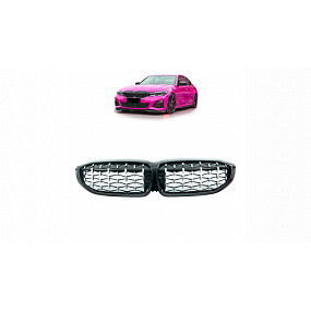 Grill BMW 3 G20 G21 Glänzend Schwarz & Chrom Grill BMW 3 G20 G21 Glänzend Schwarz & Chrom