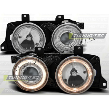BMW E32 E34 FRONTKLARLEUCHTEN ANGEL EYES SCHWARZ