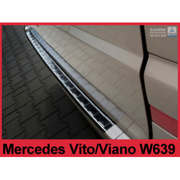 Edelstahlabdeckung - schwarzer Schwellenschutz für die hintere Stoßstange Mercedes Vito, Viano W 639 2003+