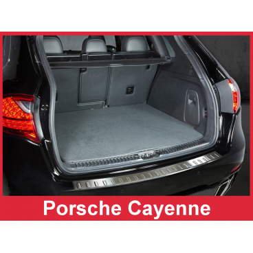 Edelstahlabdeckung - Schwellenschutz für die hintere Stoßstange Porsche Cayenne 2010-14