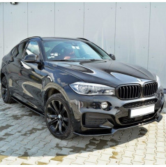 Spoiler unter der Frontstoßstange BMW X6 F16 schwarz glänzender Kunststoff ABS M-Pack