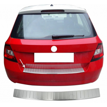 Schutzblech für die hintere Stoßstange aus poliertem Edelstahl Omtec Škoda Fabia III HTB