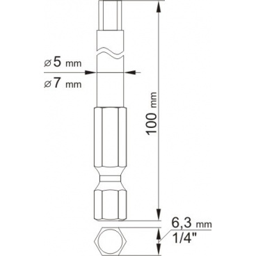 Bitsatz 1/4" 2 Stück IMBUS L=100 mm 4, 6 mm