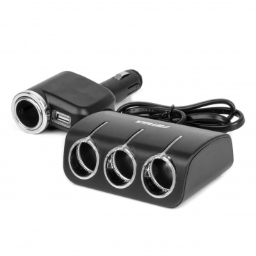 Zigarettenanzünder-Verteiler mit Ladegerät und Glühzünder 12V 24V 120W 80cm AMIO-04360 Zigarettenanzünder-Verteiler mit Ladegerät und Glühzünder 12V 24V 120W 80cm AMIO-04360
