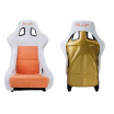 Sportstuhl SLIDE KS2 Premium Weiß Orange Velours & Orange Glitzer